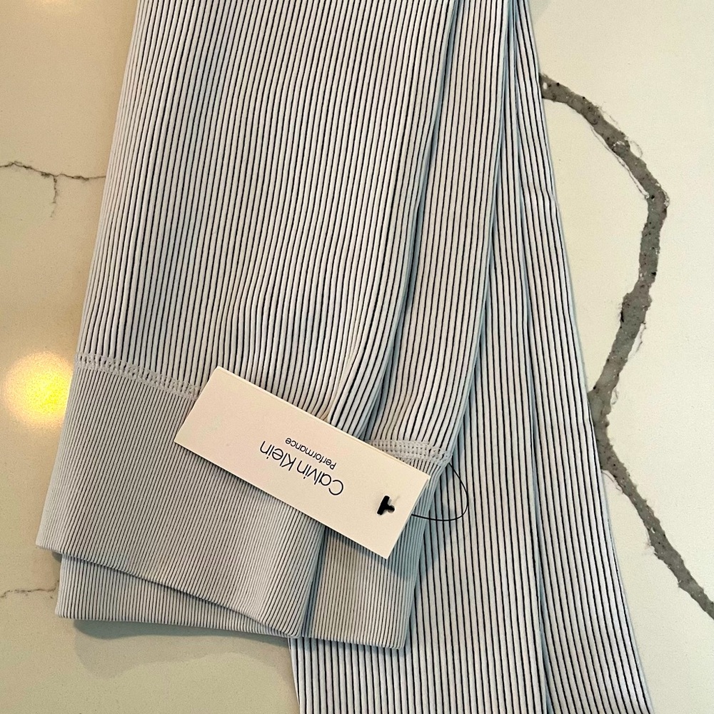 Calvin Klein ribbed leggings white
